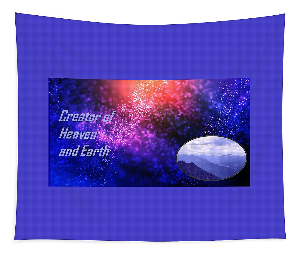 Creator Tapestry featuring the mixed media Creator of Heaven and Earth by Nancy Ayanna Wyatt
