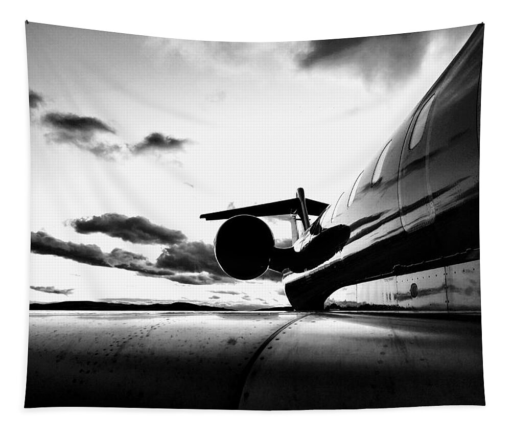 Crj 700 Tapestry featuring the photograph CRJ -700 at Dawn by Michael Hopkins