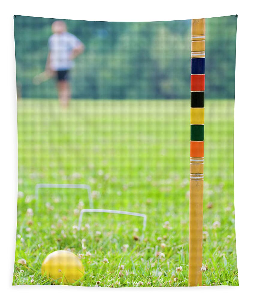 Croquet Tapestry featuring the photograph Croquet by Alexey Stiop