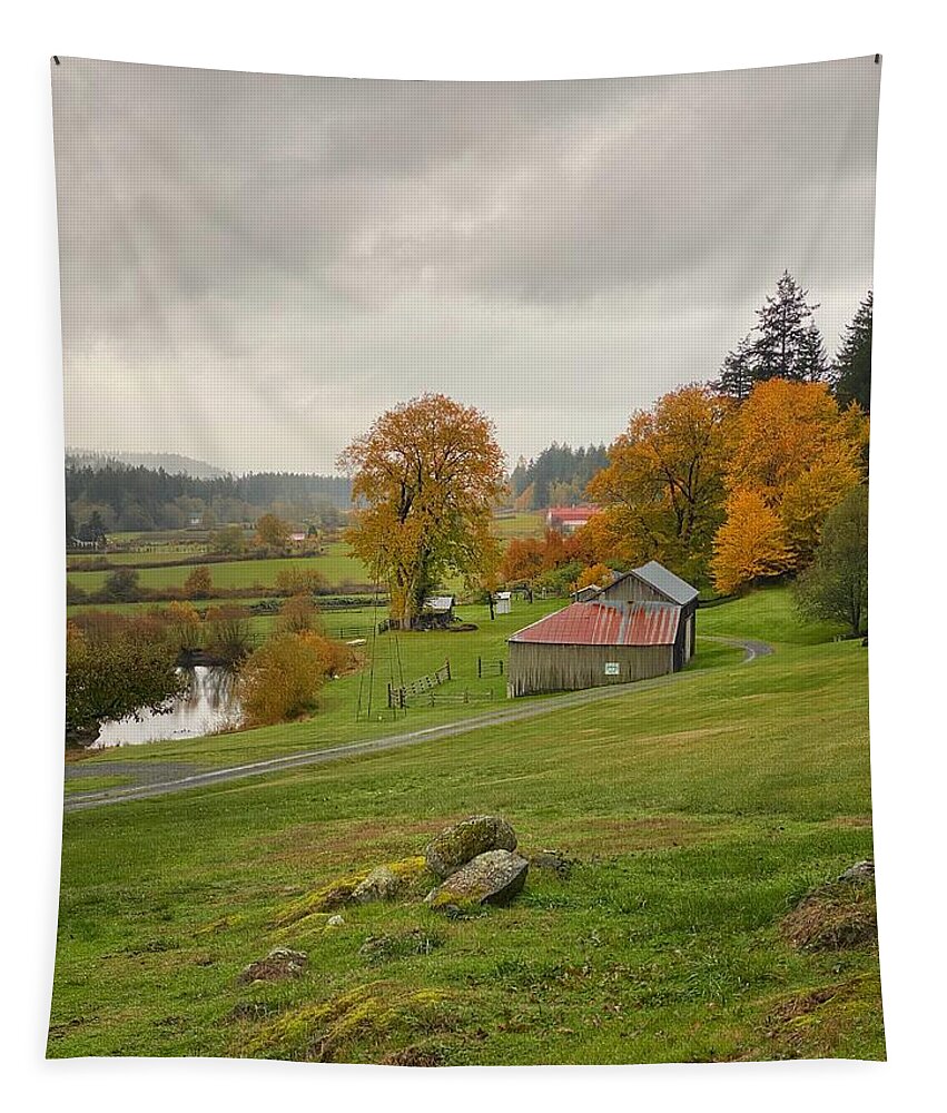 Farms Tapestry featuring the photograph Crow Valley Farming by Jerry Abbott