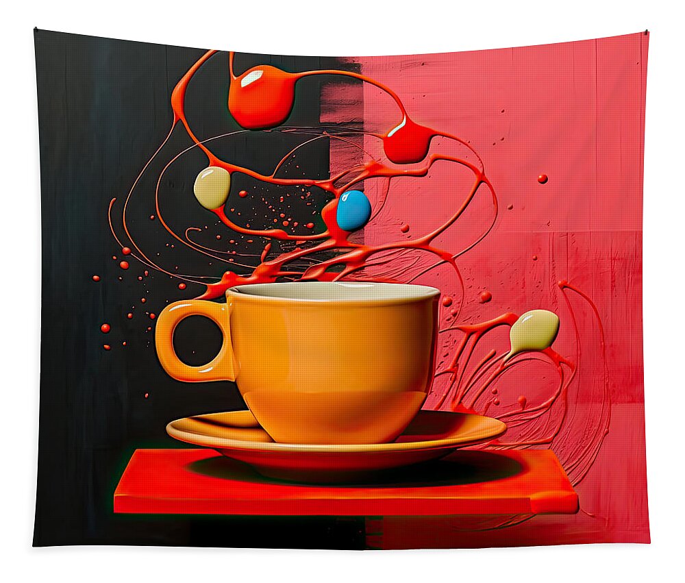 Coffee Tapestry featuring the digital art Cup O' Coffee by Lourry Legarde