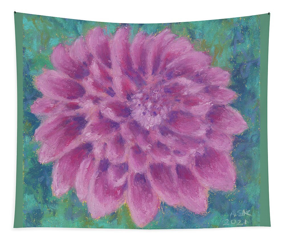 Dahlia Tapestry featuring the pastel Dahlia by Anne Katzeff