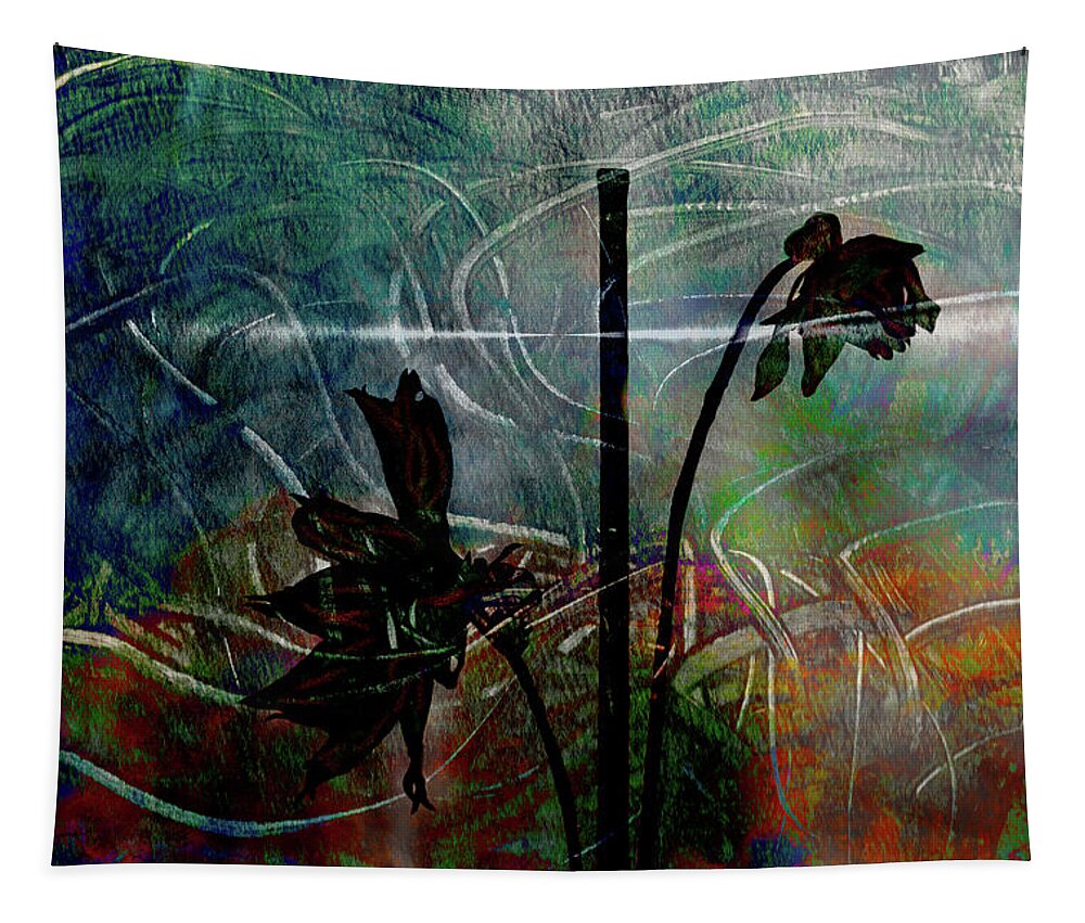 Dahlia Tapestry featuring the photograph Dahlias On Midnight by Cynthia Dickinson
