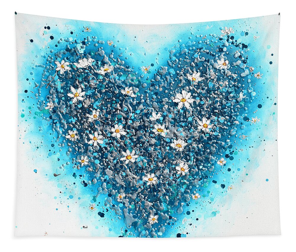 Heart Tapestry featuring the painting Daisy Heart by Amanda Dagg
