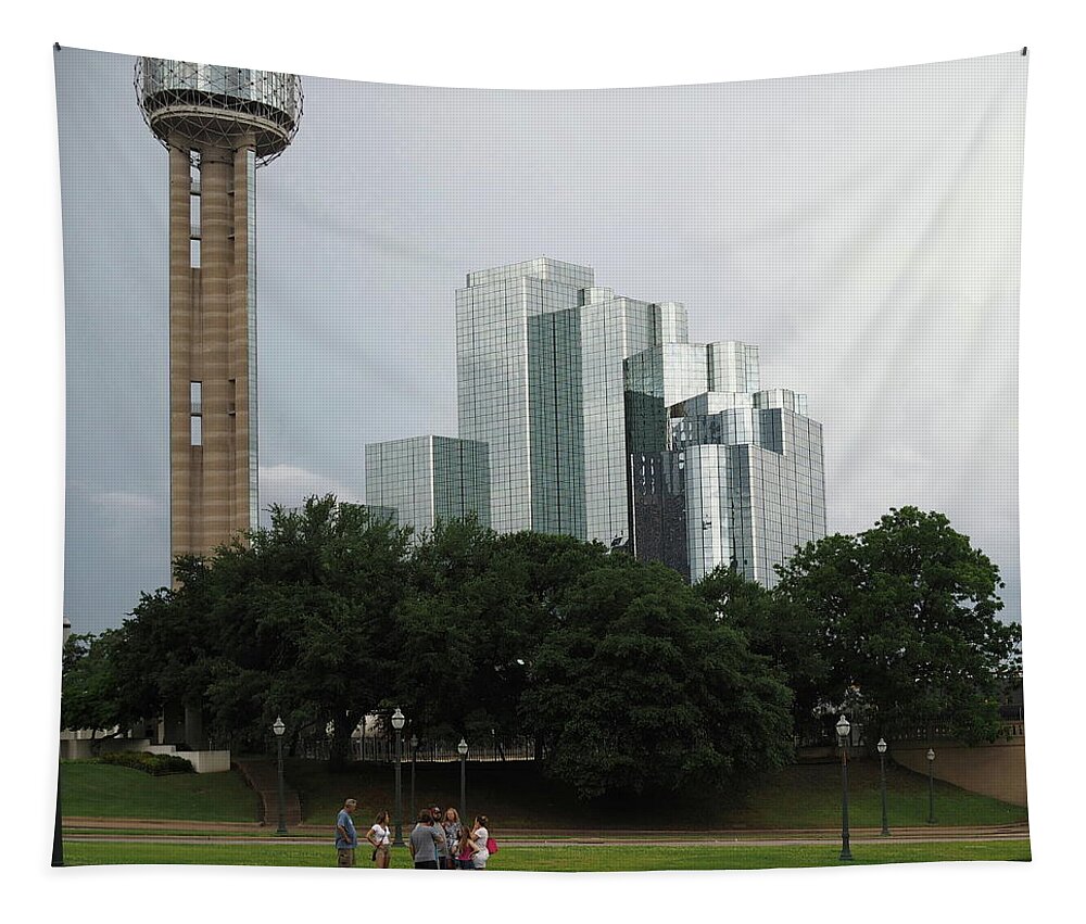 Grey Tapestry featuring the photograph Dallas Sky Line 8 by C Winslow Shafer