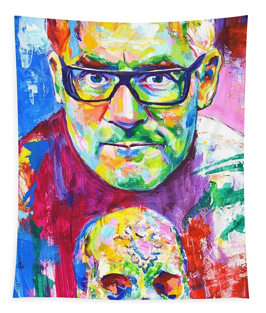 Damien Stephen Hirst Tapestry featuring the painting Damien Stephen Hirst by Iryna Kastsova