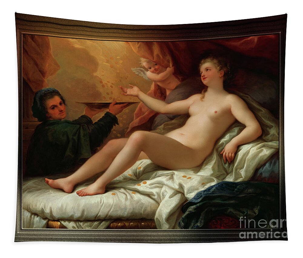 Danaë Tapestry featuring the painting Danae by Paolo de Matteis Old Masters Classical Art Reproduction by Rolando Burbon