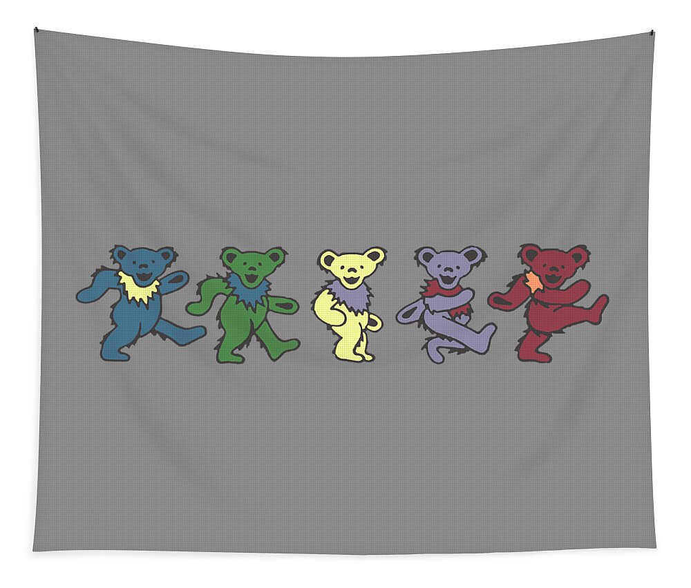 Grateful Dead Tapestry featuring the digital art Dancing bears by Christopher Wojcicki