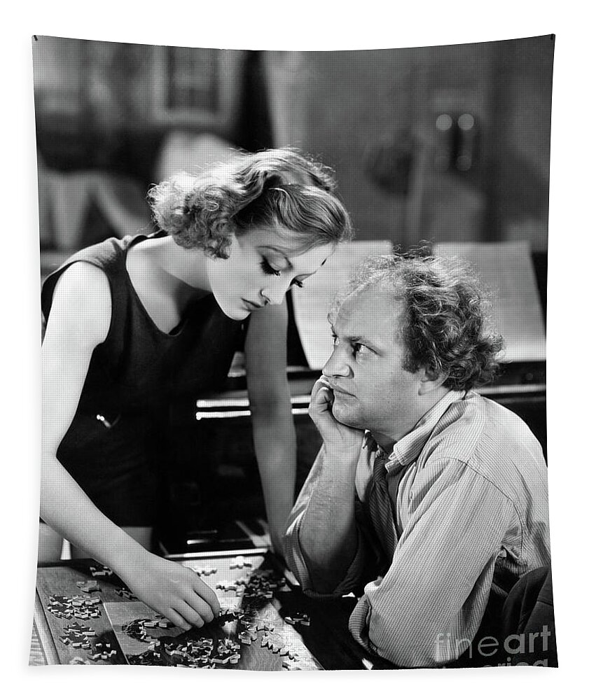 Old Hollywood Tapestry featuring the photograph Dancing Lady 1933 Joan Crawford Larry Fine by Sad Hill - Bizarre Los Angeles Archive