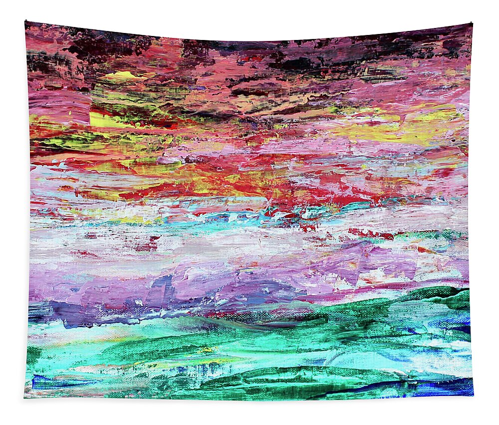 Ocean Tapestry featuring the painting Dark Sky by Teresa Moerer