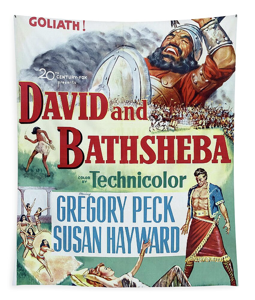 David Tapestry featuring the mixed media ''David and Bathsheba'', with Gregory Peck and Susan Hayward, 1951 by Movie World Posters