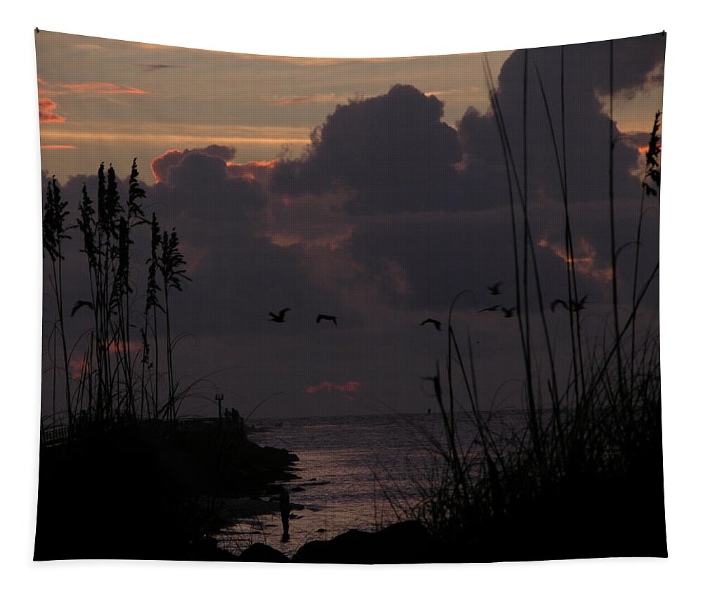 Beautiful Photographs Of Dawn Tapestry featuring the photograph Dawn cloud cover by Julianne Felton