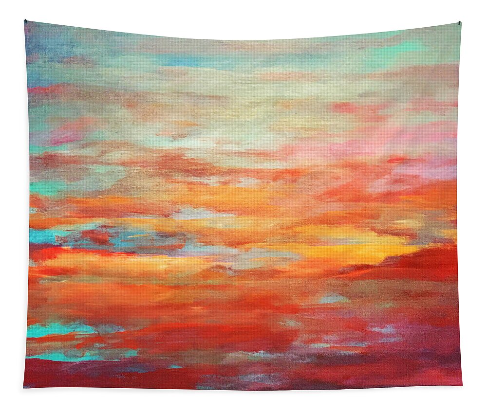 Sunrise Tapestry featuring the digital art Dawn's Early light by Linda Bailey