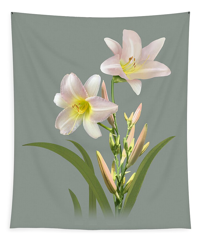 Flower Tapestry featuring the digital art Spade's Daylily by M Spadecaller