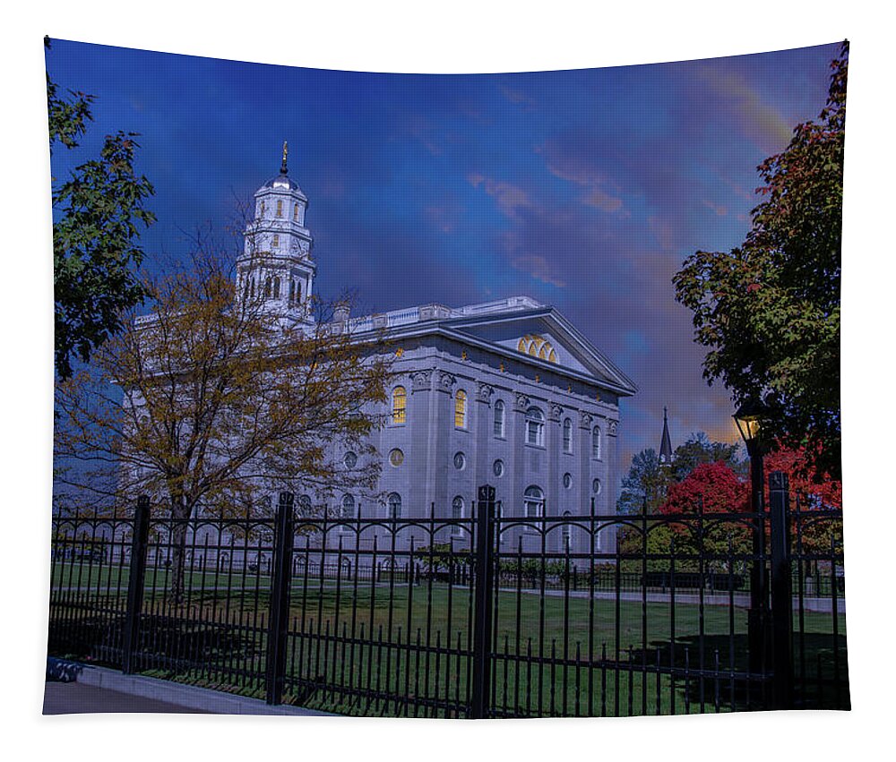 Nauvoo Temple Tapestry featuring the photograph Days End by David Simpson
