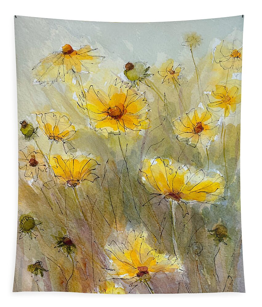 Daisies Tapestry featuring the painting Days of Sunshine by Susan Jenkins