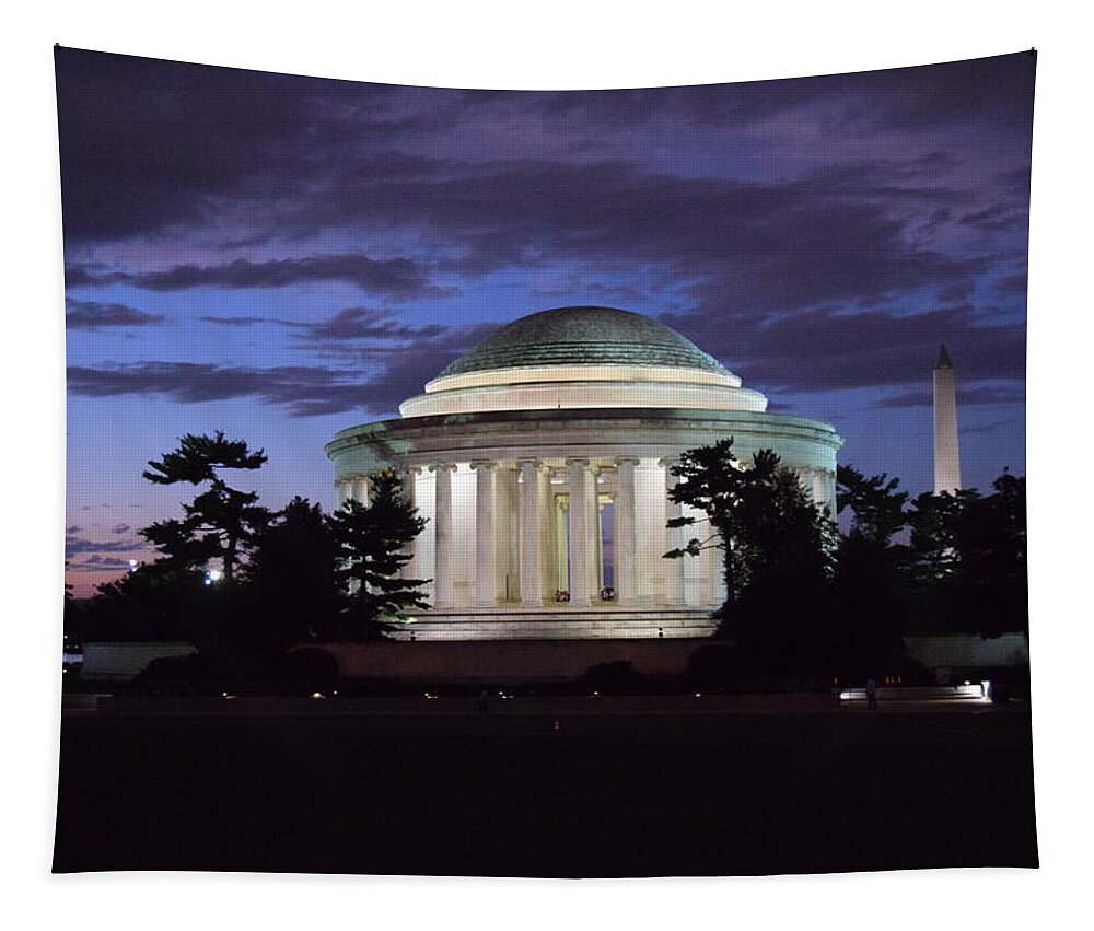 Dc Tapestry featuring the photograph Purple Sunset-Thomas Jefferson Memorial,DC by Bnte Creations
