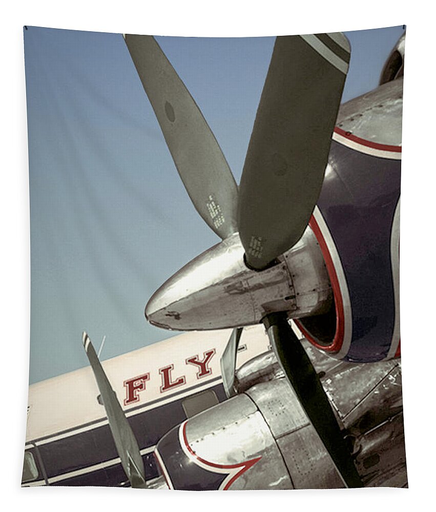 Aviation Tapestry featuring the photograph DC7 Engines by Franchi Torres
