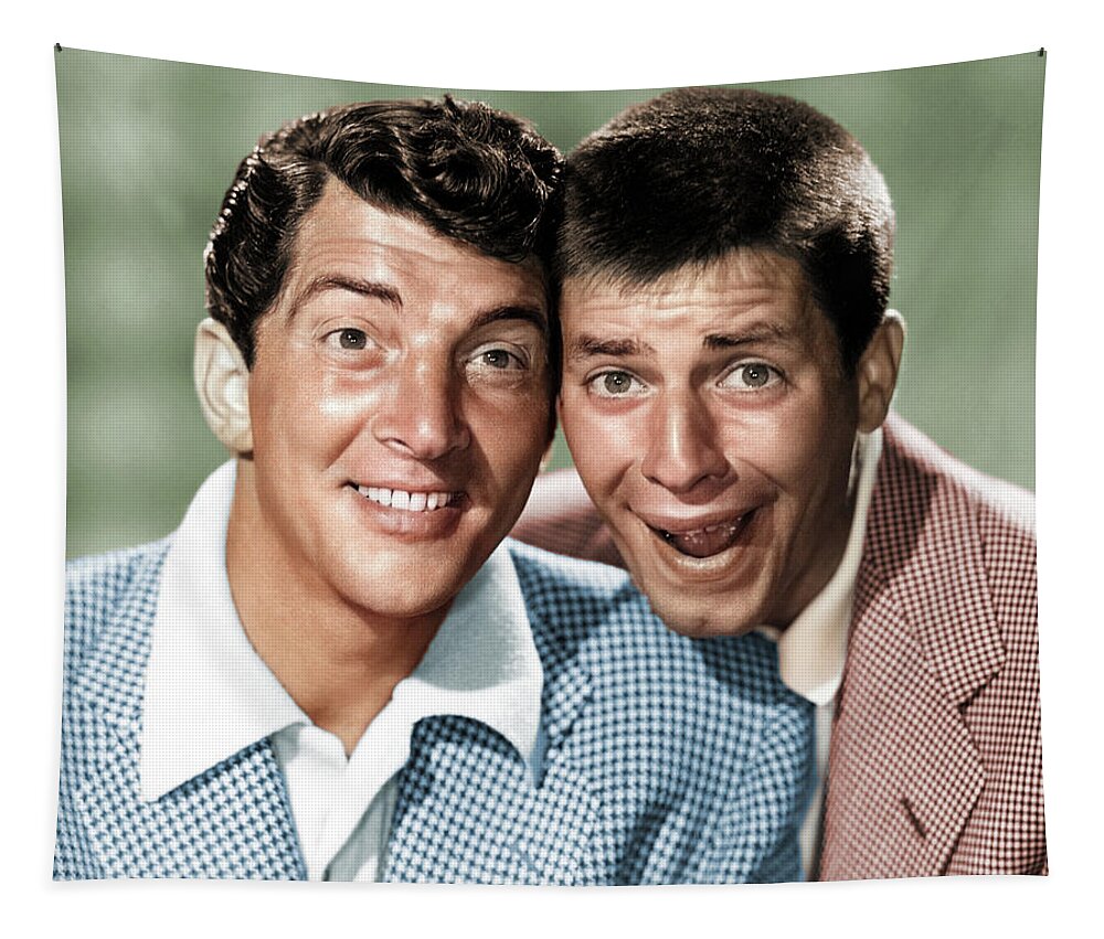 Dean Martin Tapestry featuring the photograph Dean Martin and Jerry Lewis by Movie World Posters