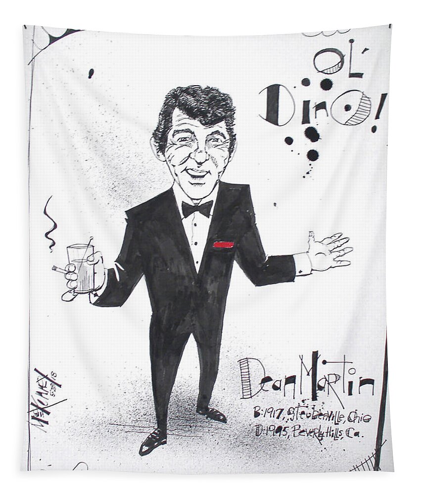  Tapestry featuring the drawing Dean Martin by Phil Mckenney
