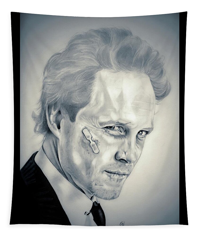Dean Winters Tapestry featuring the drawing Dean Winters - Mayhem - Original Edition by Fred Larucci