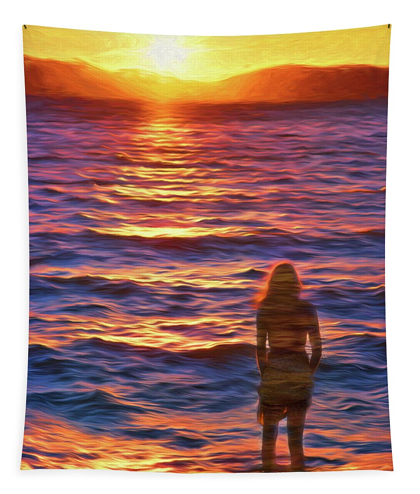 Vermont Tapestry featuring the photograph Deep in Thought on Lake Champlain, Vermont by George Robinson