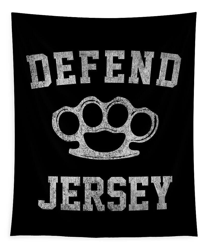 Funny Tapestry featuring the digital art Defend Jersey Retro by Flippin Sweet Gear
