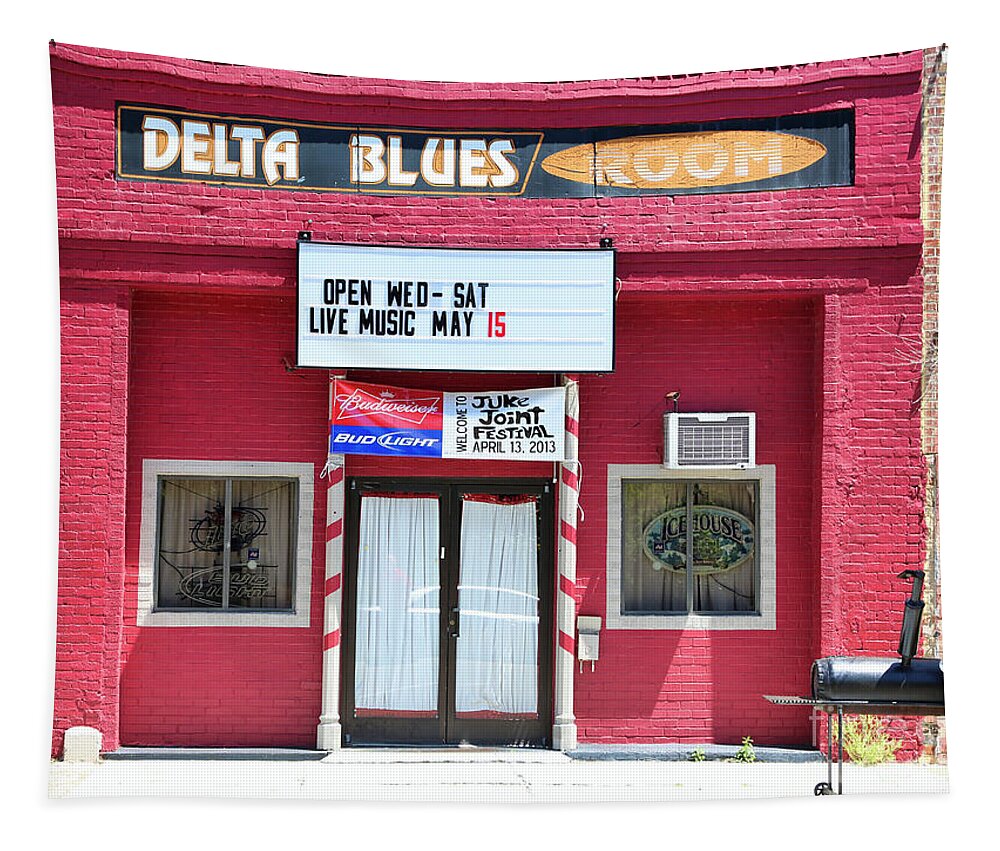 Blues Trail Tapestry featuring the photograph Delta Blues Room Music Clarksdale MS by Chuck Kuhn