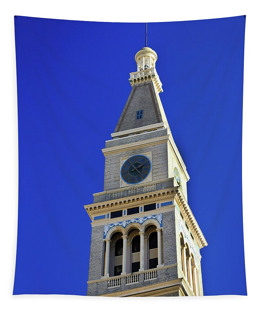 Colorado Tapestry featuring the photograph Denver Clock Tower by Tara Krauss