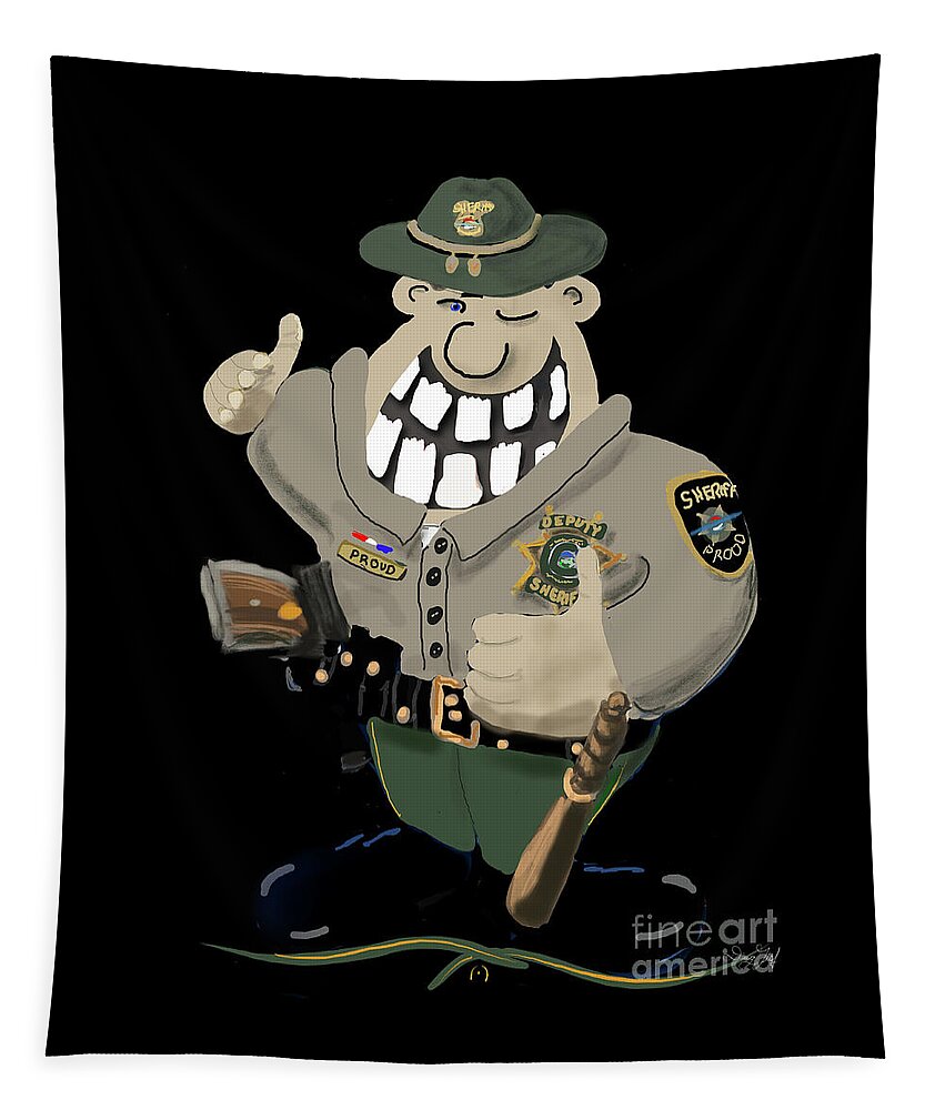 Police Tapestry featuring the digital art Deputy Sheriff by Doug Gist