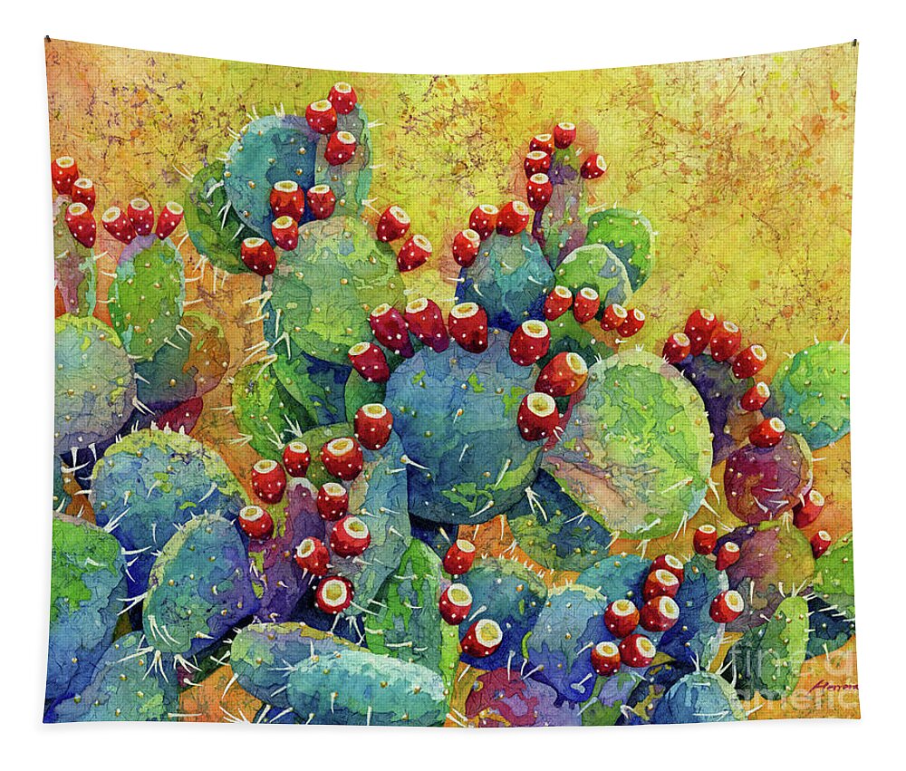 Cactus Tapestry featuring the painting Desert Gems by Hailey E Herrera