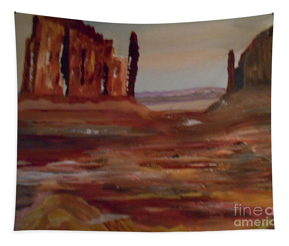 Landscape Tapestry featuring the painting Desert Rise Painting # 378 by Donald Northup