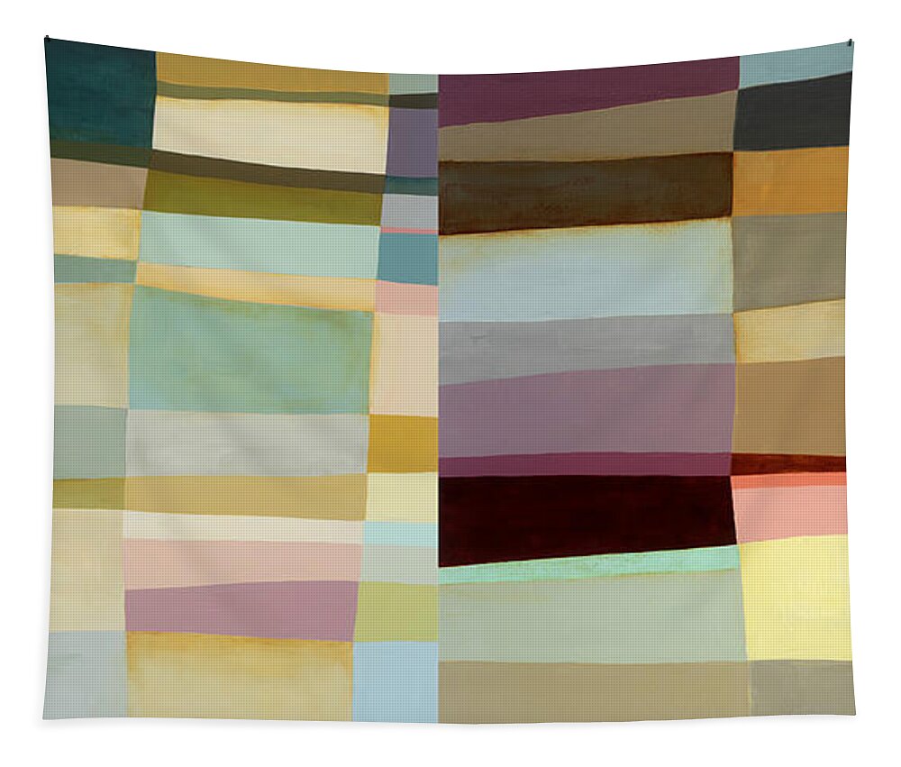 Abstract Art Tapestry featuring the digital art Desert Stripe Composite #6 by Jane Davies