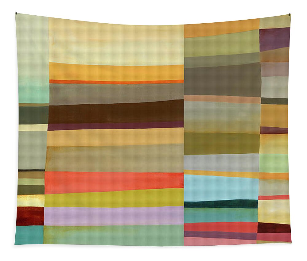 Abstract Art Tapestry featuring the digital art Desert Stripe Composite #7 by Jane Davies