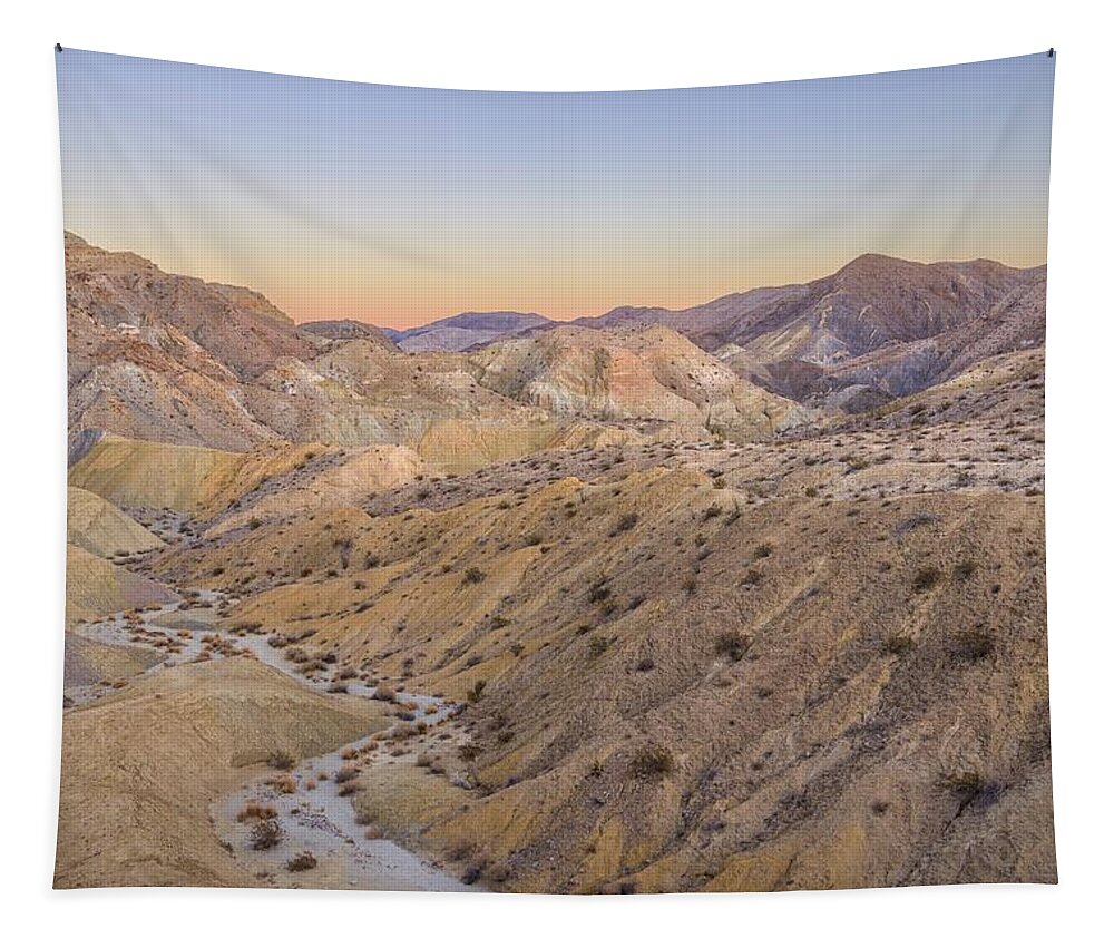 Blue Hour Tapestry featuring the photograph Desert Twilight, Coyote Mountains by Alexander Kunz