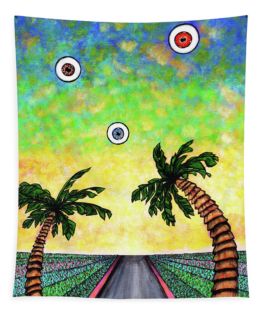 Palm Trees Tapestry featuring the painting Destination by Meghan Elizabeth