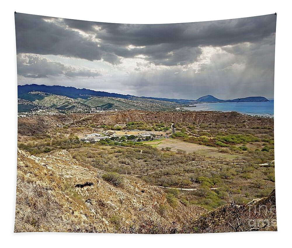 Jon Burch Tapestry featuring the photograph Diamond Head Crater by Jon Burch Photography
