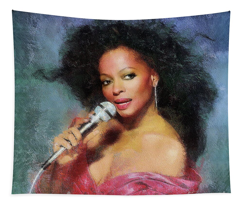 Diana Ross Tapestry featuring the digital art Diana Ross by Jerzy Czyz