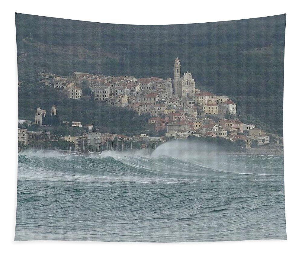 Waves Tapestry featuring the photograph Diano Marina, Dicembre 2011. by Marco Cattaruzzi
