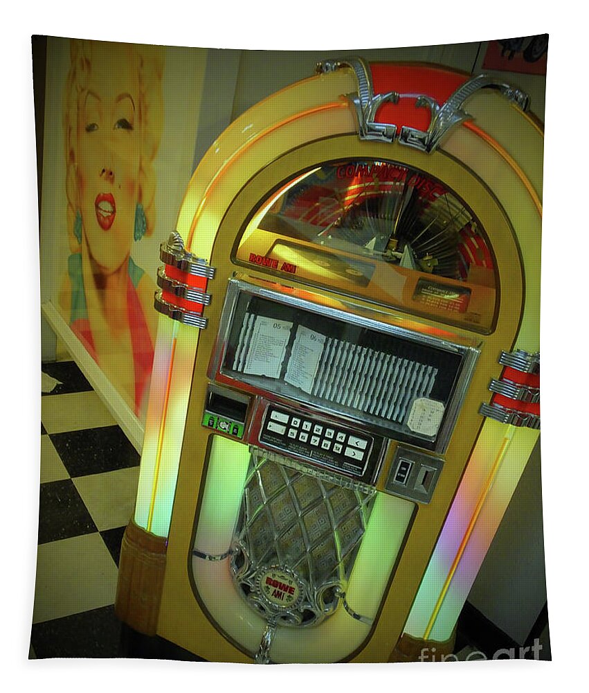 Diner Tapestry featuring the photograph Diner Jukebox by La Dolce Vita
