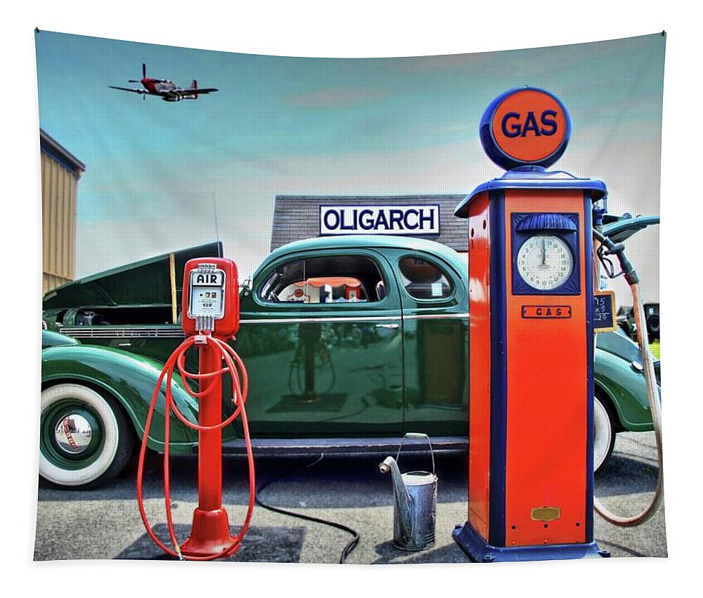 Gas Tapestry featuring the photograph Ding Ding for Service by DJ Florek