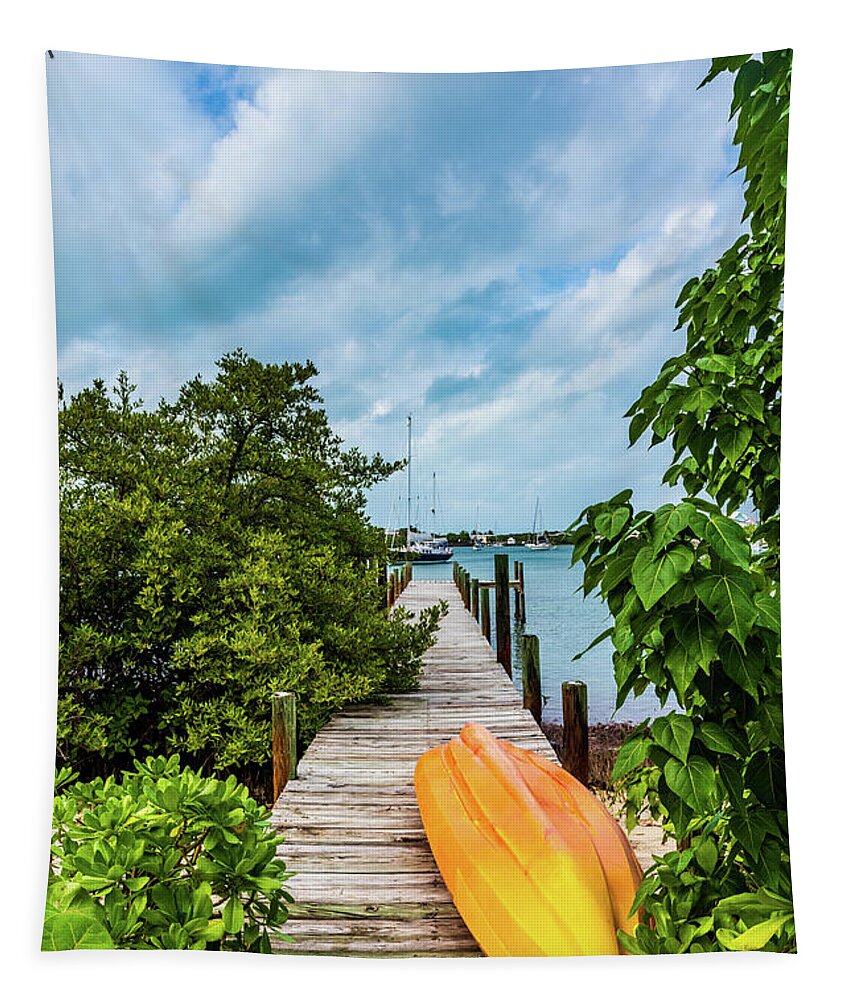 Bahamas Tapestry featuring the photograph Dinghy On Deck by Sandra Foyt