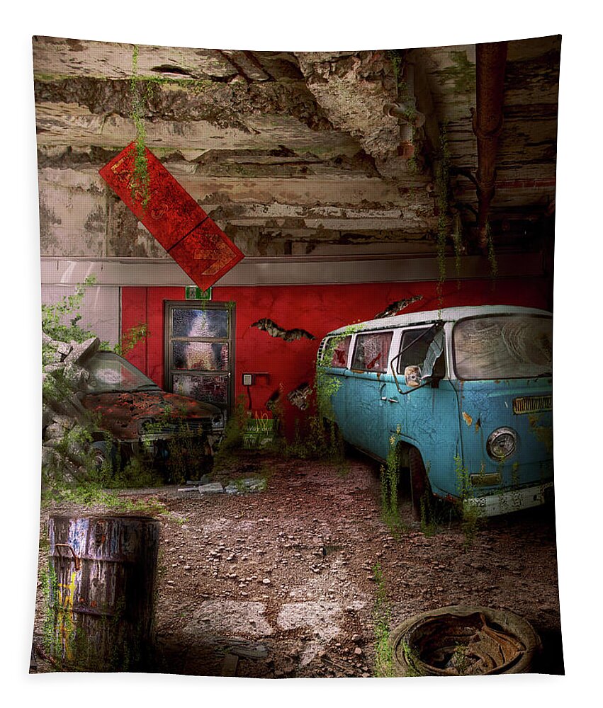 Blast Tapestry featuring the photograph Disaster - Survival skills tested by Mike Savad