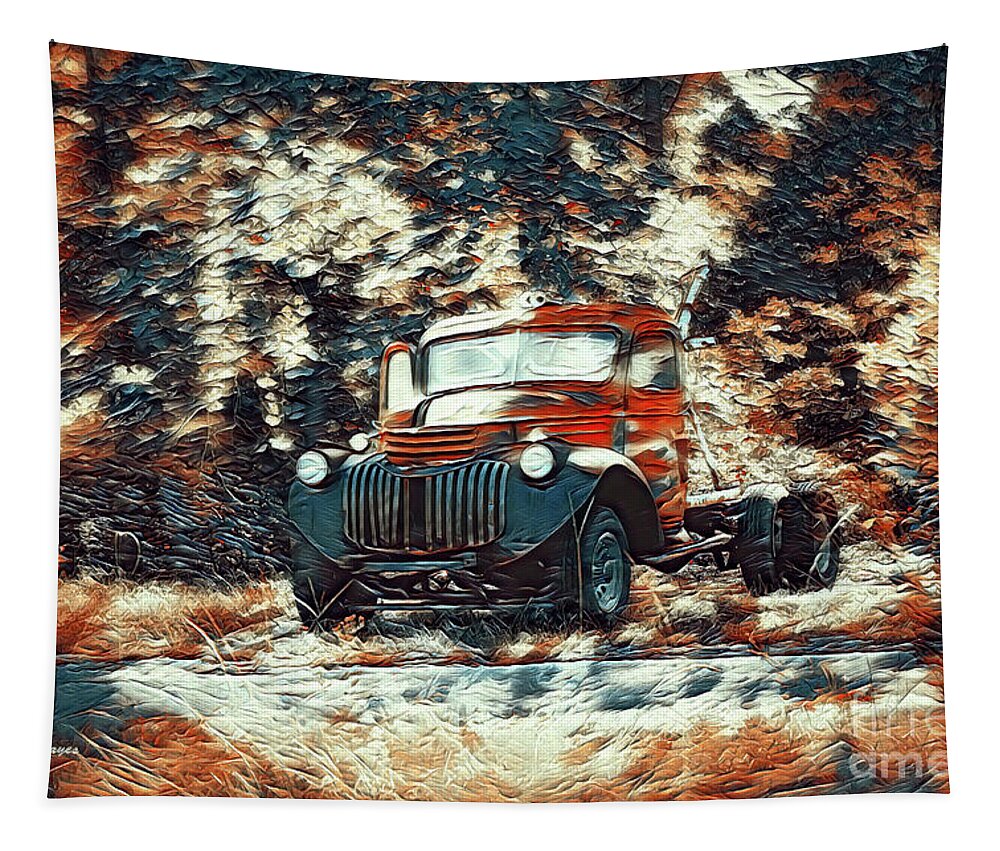 Trucks Tapestry featuring the mixed media Disavowed 2 by DB Hayes