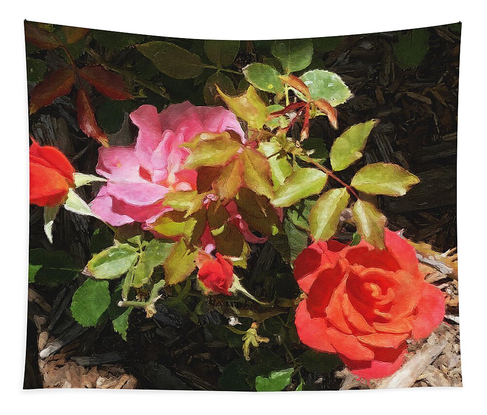 Roses Tapestry featuring the photograph Disney Roses Four by Brian Watt