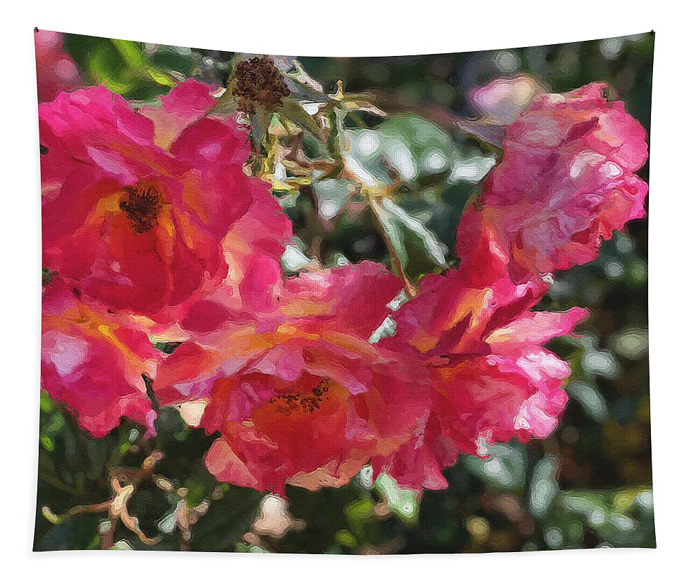 Roses Tapestry featuring the photograph Disney Roses Three by Brian Watt