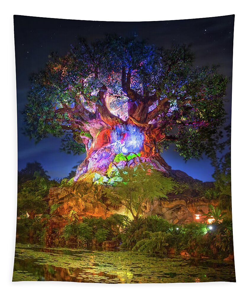 Tree Of Life Tapestry featuring the photograph Disney's Tree of Life by Mark Andrew Thomas