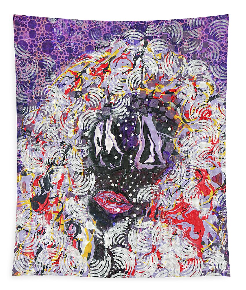 Diva Tapestry featuring the painting Diva by Tessa Evette