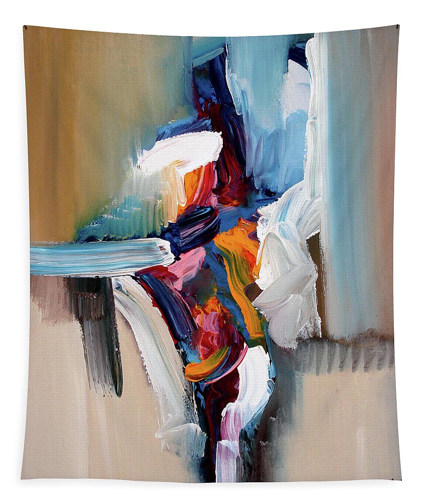 Abstract Tapestry featuring the painting Divide By Zero by Jim Stallings