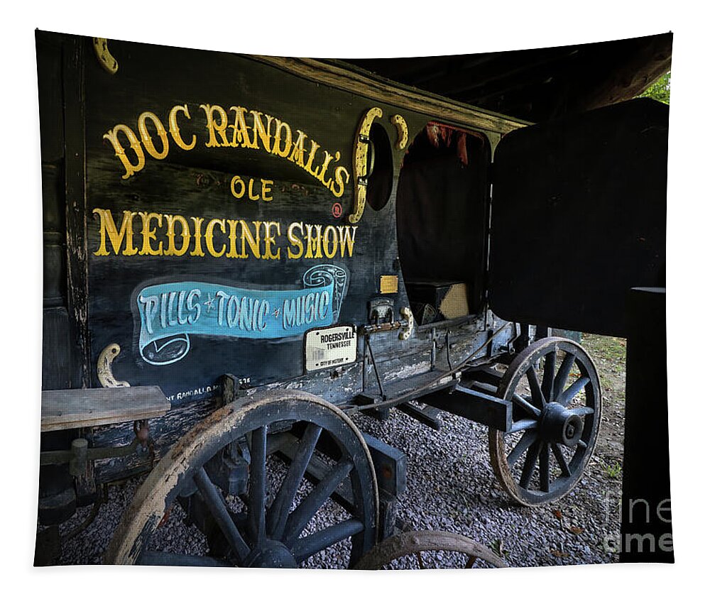 Carriage Tapestry featuring the photograph Doc Randall's Ole Medicine Show carriage by Shelia Hunt